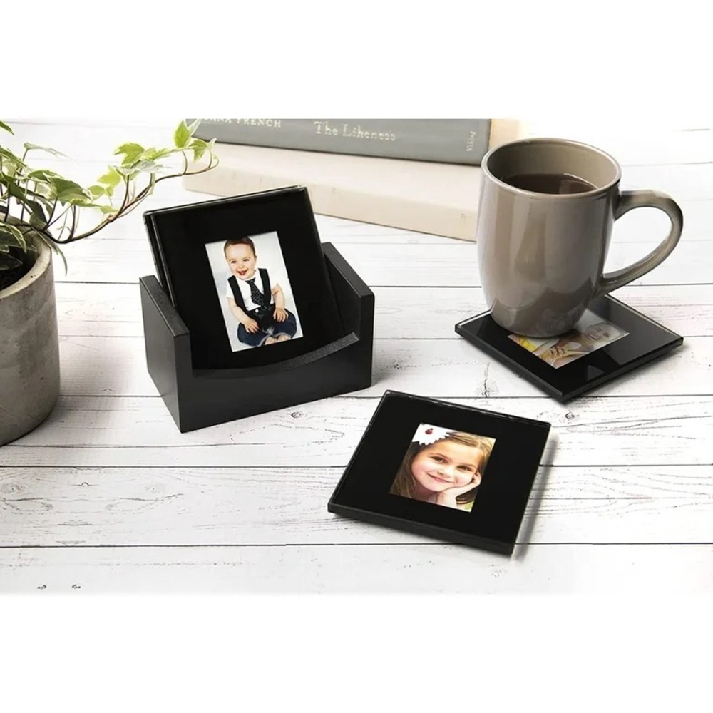 New Set Of 6 Melannco Black Photo Coasters new In Box 
Extremely well made